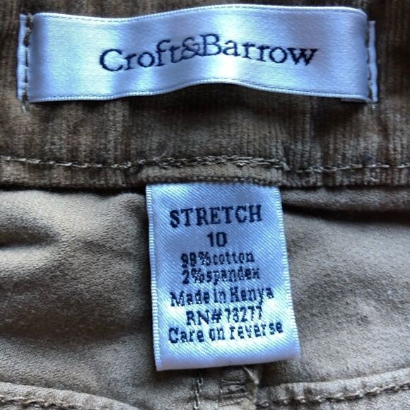 Croft and Barrow Corduroy Pants Tan Size 10 - Picture 2 of 6